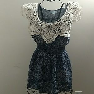4 for $20 Minimi Blue Dress with Crochet Lace